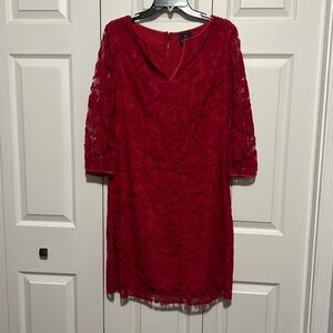 Adrianna Papell red lace dress size 10